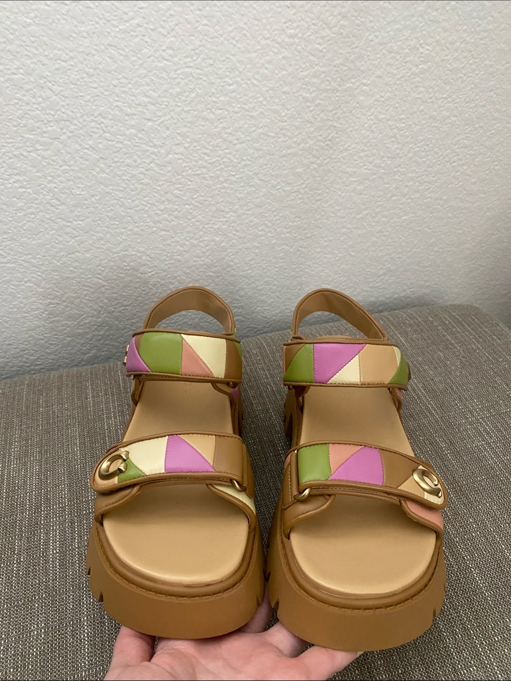 Coach | Brynn Platform Quilted Patchwork Leather Sandals | NWOT - Picture 5 of 7
